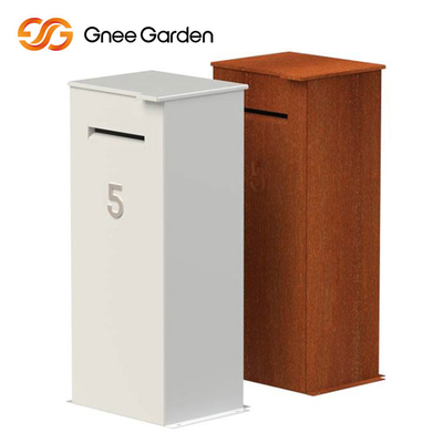 Corten Steel Rusted Outdoor Metal Furniture Steel Parcel Drop Box Multi Fungsi