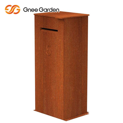 Corten Steel Rusted Outdoor Metal Furniture Steel Parcel Drop Box Multi Fungsi