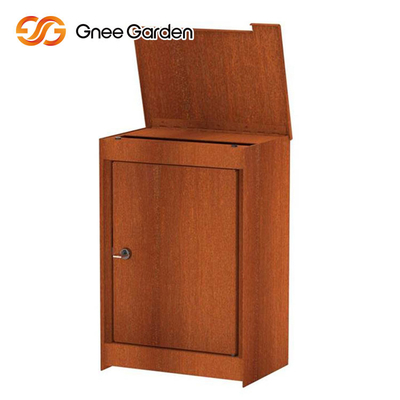 Disesuaikan Corten Steel Outdoor Metal Furniture Kotak Surat Baja Vertikal