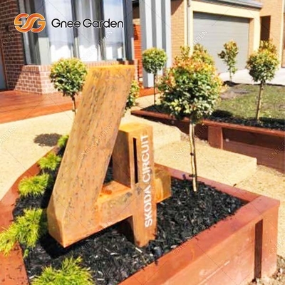 SGS Menyetujui Perabotan Logam Luar Ruangan Corten Steel Letterbox Berdiri Bebas
