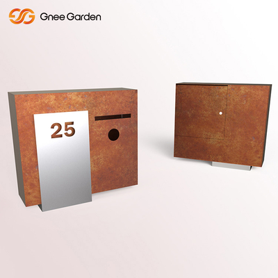 Kotak Surat Baja Corten Luar Tahan Karat Desain Antik 1000 * 800mm