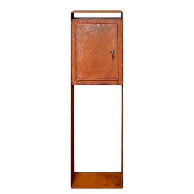 Pelapukan Baja Corten Steel Metal Parcel Drop Box Dekoratif Vertikal