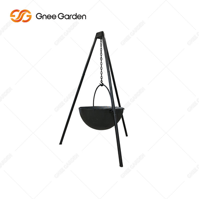 BBQ Fire Bowl Corten Steel Dengan Cincin Pemanggang Berkemah Di Luar Ruangan