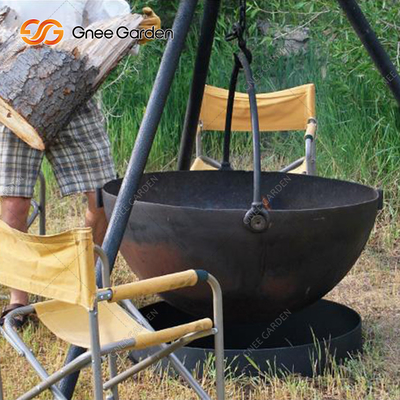 Lubang Api Belahan Baja Corten Luar Ruangan 1000mm Untuk Berkemah Di Luar Ruangan