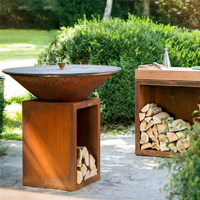 15Inch Prerusted Outdoor Charcoal BBQ Grills Picnic Camping Ceramic Barbeque Grills