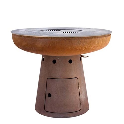 Corten Steel Outdoor Cooking Grills 100cm Corten Steel Fire Pit Untuk Barbekyu