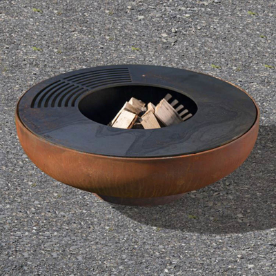Layanan OEM Corten Steel Outdoor Cooking Grills Pembakaran Kayu