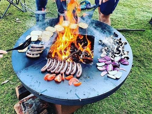 Portable Corten Steel Bbq Grill Untuk Berkemah Di Luar Ruangan Restoran