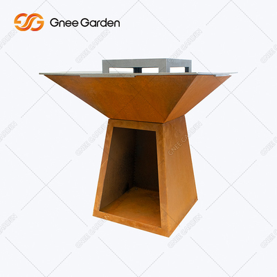 Sesuaikan Corten Steel Cooktop Grill Fire Pit Outdoor BBQ