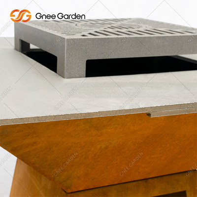 3mm Tebal Bergerak Corten Steel Barbecue Fire Pit Ukuran Disesuaikan