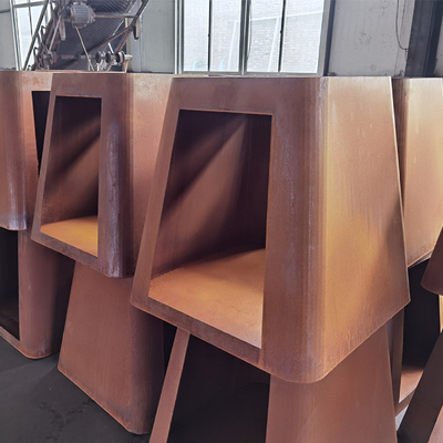 3mm Tebal Bergerak Corten Steel Barbecue Fire Pit Ukuran Disesuaikan