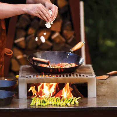 Garden Outdoor Teppanyaki Bbq Grill Ukuran Besar Multifungsi Dengan Langkan Memasak