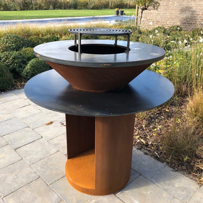 Metal Garden Corten Steel Outdoor BBQ Charcoal Grill Pra Berkarat