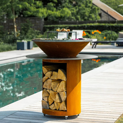 Metal Garden Corten Steel Outdoor BBQ Charcoal Grill Pra Berkarat