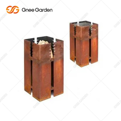 Corten Steel Bbq Charcoal Grill Table Ketebalan 3mm