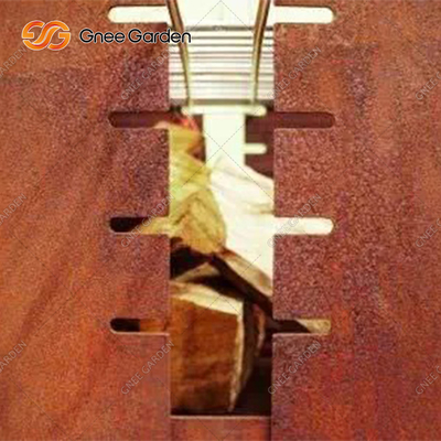1200mm Square Corten Steel BBQ Grill Arang Pembakaran Dekoratif