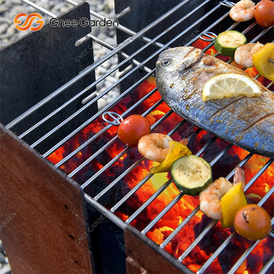 1200mm Square Corten Steel BBQ Grill Arang Pembakaran Dekoratif