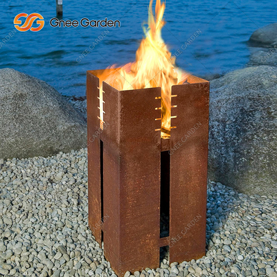 1200mm Square Corten Steel BBQ Grill Arang Pembakaran Dekoratif