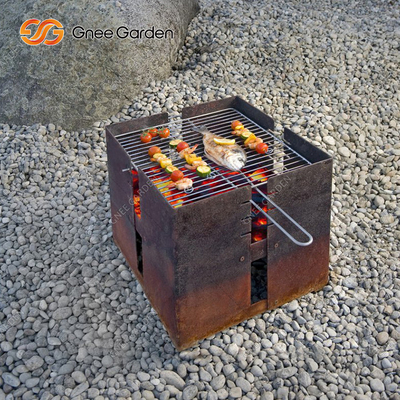 Pembakaran Kayu Logam Open Fire Pit Barbecue Grill Untuk Memasak di Luar Taman