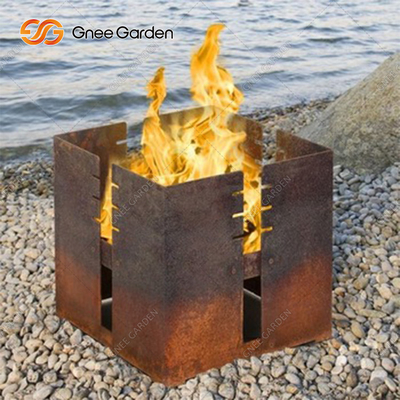Corten Steel Bbq Charcoal Grill Table Ketebalan 3mm