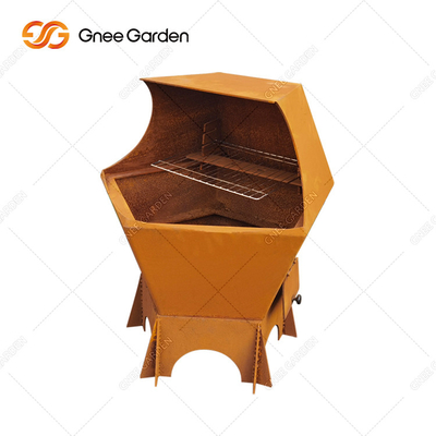 Outdoor Patio BBQ Fire Pit Grill Table Corten Steel Pra Berkarat