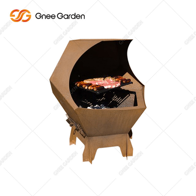 Pengoperasian Sederhana Corten Iron BBQ Charcoal Cooking Grill Untuk Pesta Luar Ruangan