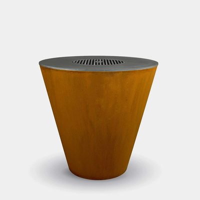 Pembakaran Kayu Bakar Corten Steel Outdoor Stove Top Grill Untuk Garden Camping