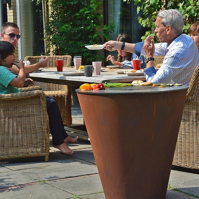 Outdoor Memasak Bbq Grill Garden Patio Corten Steel Outdoor Bbq Grills