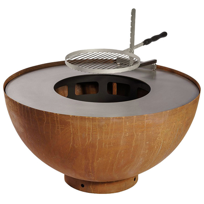 Corten Steel Garden Antique Fire Pit Karat BBQ Pit 31.5&quot;