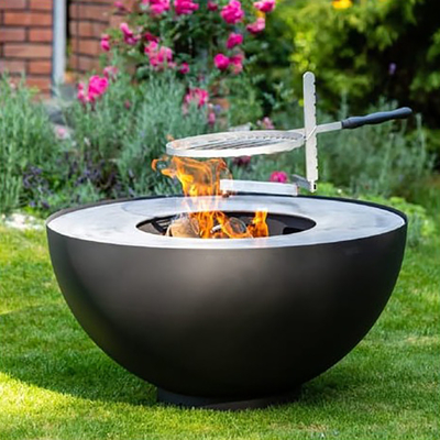 Pemanggang Barbekyu Dapur Luar Ruangan yang Tahan Lama Corten Steel Barbeque Fire Pit Grill