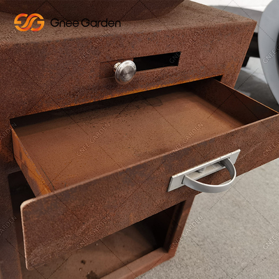 Teman Keluarga BBQ Steel Outdoor Rust Corten Steel Grill Brasero Barbecue Grill