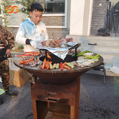 Teman Keluarga BBQ Steel Outdoor Rust Corten Steel Grill Brasero Barbecue Grill