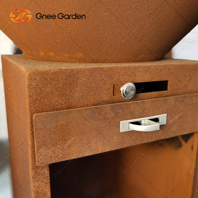 Outdoor Corten Steel Garden Fire Pit BBQ Cooking Plate Pemanggang Memasak Luar Ruangan