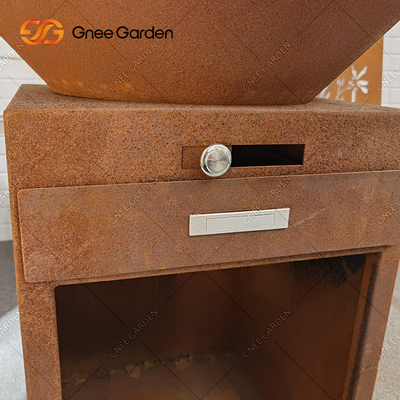 Memasak di Luar Ruangan BBQ Grill Heavy Duty Antique Fire Pit Corten Metal Barbecue