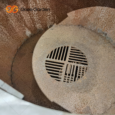 Warna Rusty Outdoor BBQ Grills Arang Perokok Dengan Piring Masak Bulat Diameter 100cm