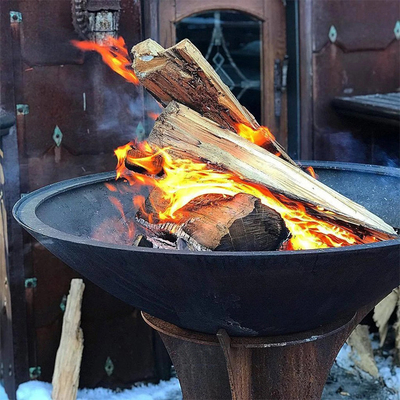 1000mm Corten Steel Outdoor Cooking Grills Dengan Basis Yang Dapat Dilepas