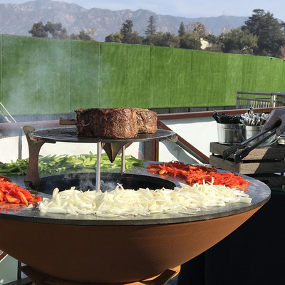 Memasak Luar Ruangan Mangkuk Api Kustom Bbq Grill Corten Steel Garden Fire Pit Rustic