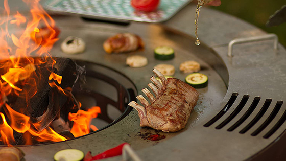 Memasak Luar Ruangan Mangkuk Api Kustom Bbq Grill Corten Steel Garden Fire Pit Rustic