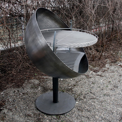 Gnee Garden Windproof Adjustable Fire Pit Grill 110cm Tinggi Untuk Barbekyu