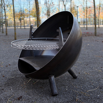 Pemanggang Memasak Luar Ruangan Besar Corten Steel Fire Pit Fire Bowl BBQ Grill