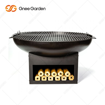 Bbq Outdoor Cooking Grills Plancha Grill Corten Steel Fire Pit Warna Hitam