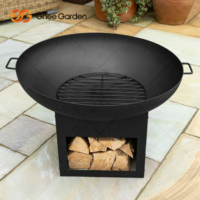 Natural Rust Corten Steel Metal Panggangan Barbekyu Besar Lubang Api Luar Ruangan Disesuaikan