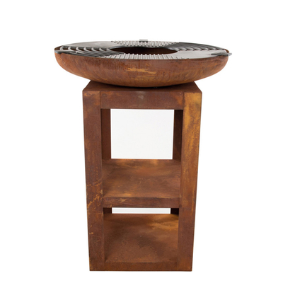 Dapur Luar Ruangan Modern Corten Steel Grill Pembakaran Kayu Berkemah BBQ Grill