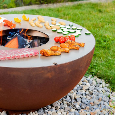 Corten Steel Garden Antique Fire Pit Karat BBQ Pit 31.5&quot;