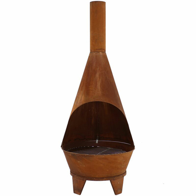Dekorasi Corten Steel Garden Treasure Fire Pit Ukuran Khusus