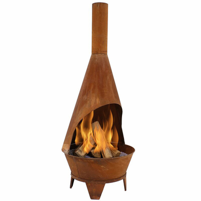 Dekorasi Corten Steel Garden Treasure Fire Pit Ukuran Khusus