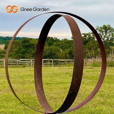 SGS Bersertifikat Rust Corten Steel Rusty Metal Ring Sculpture Outdoor Landscapes