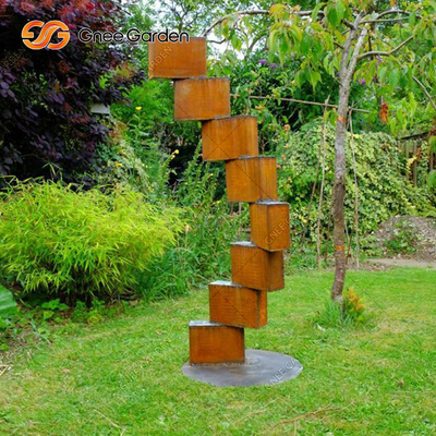 Patung Baja Corten Luar Ruangan Patung Logam Berkarat Besar Untuk Taman