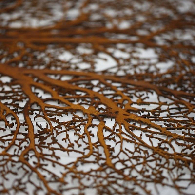 Corten Steel Rusted Lifelike Outdoor Metal Tree Sculpture Dekoratif