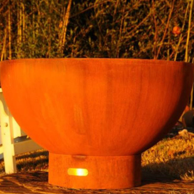 Firepits Potong Laser yang Dapat Disesuaikan Portable Corten Steel Fire Pit Outdoor Prerusted